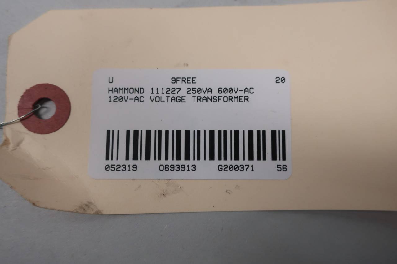 HAMMOND 111227 Voltage Transformer 250VA 600V-AC 120V-AC HAMMOND 111227 Voltage Transformer 250VA 600V-AC 120V-AC