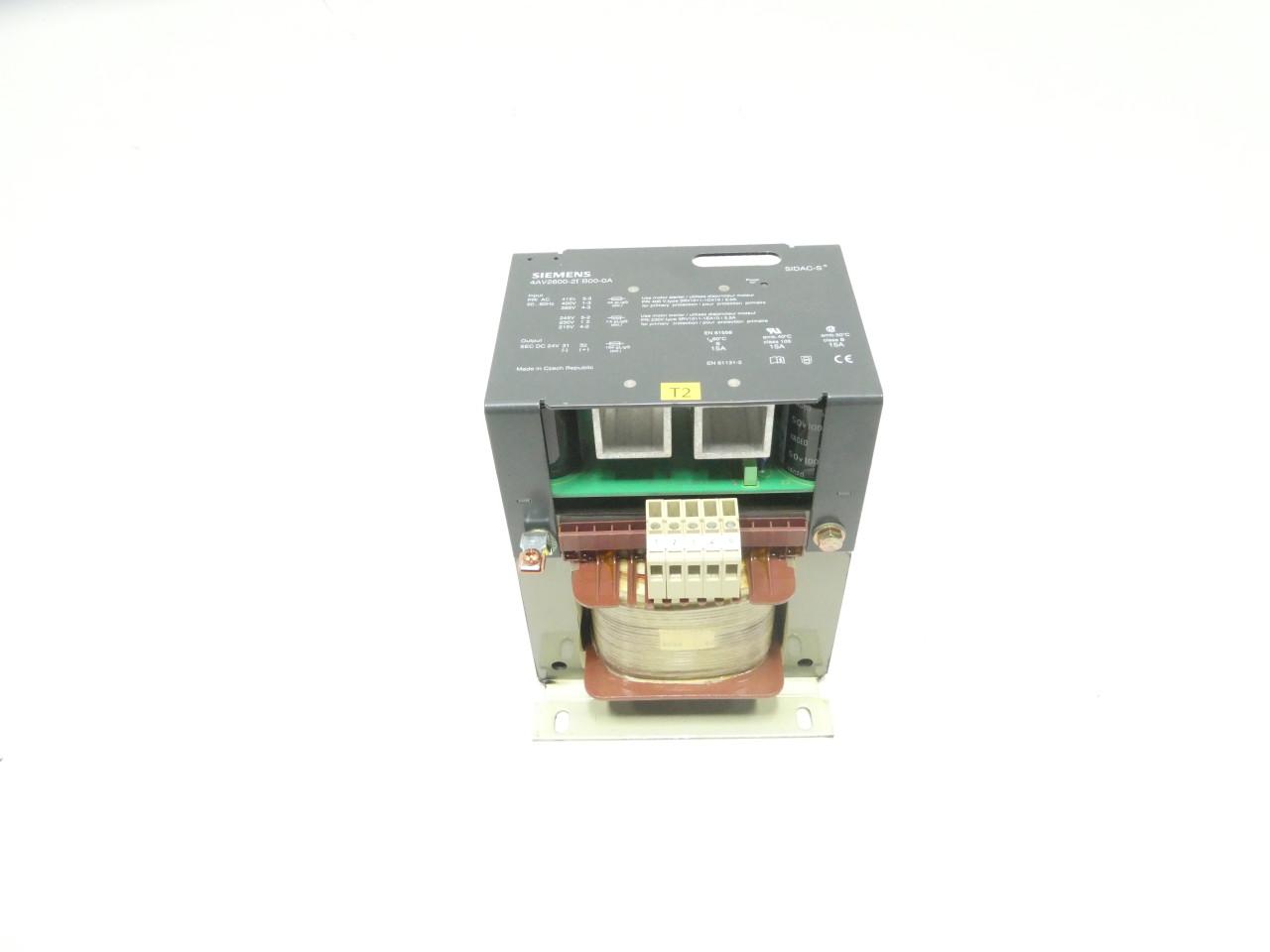 Siemens 4AV2600-2EB00-0A PWR SY, 1PH, PRI 400-230, SEC DC24V/15A — PLCs