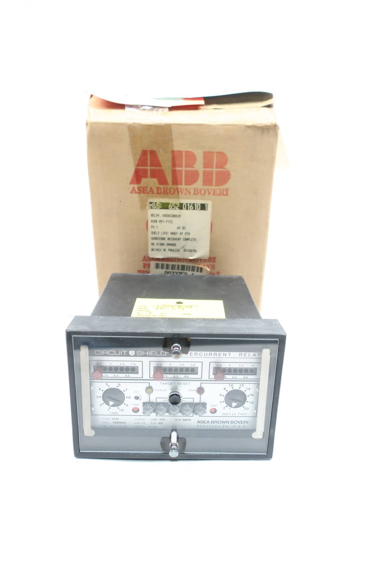 Abb 51IM 443P8841 Circuit Shield Overcurrent Relay 125vdc