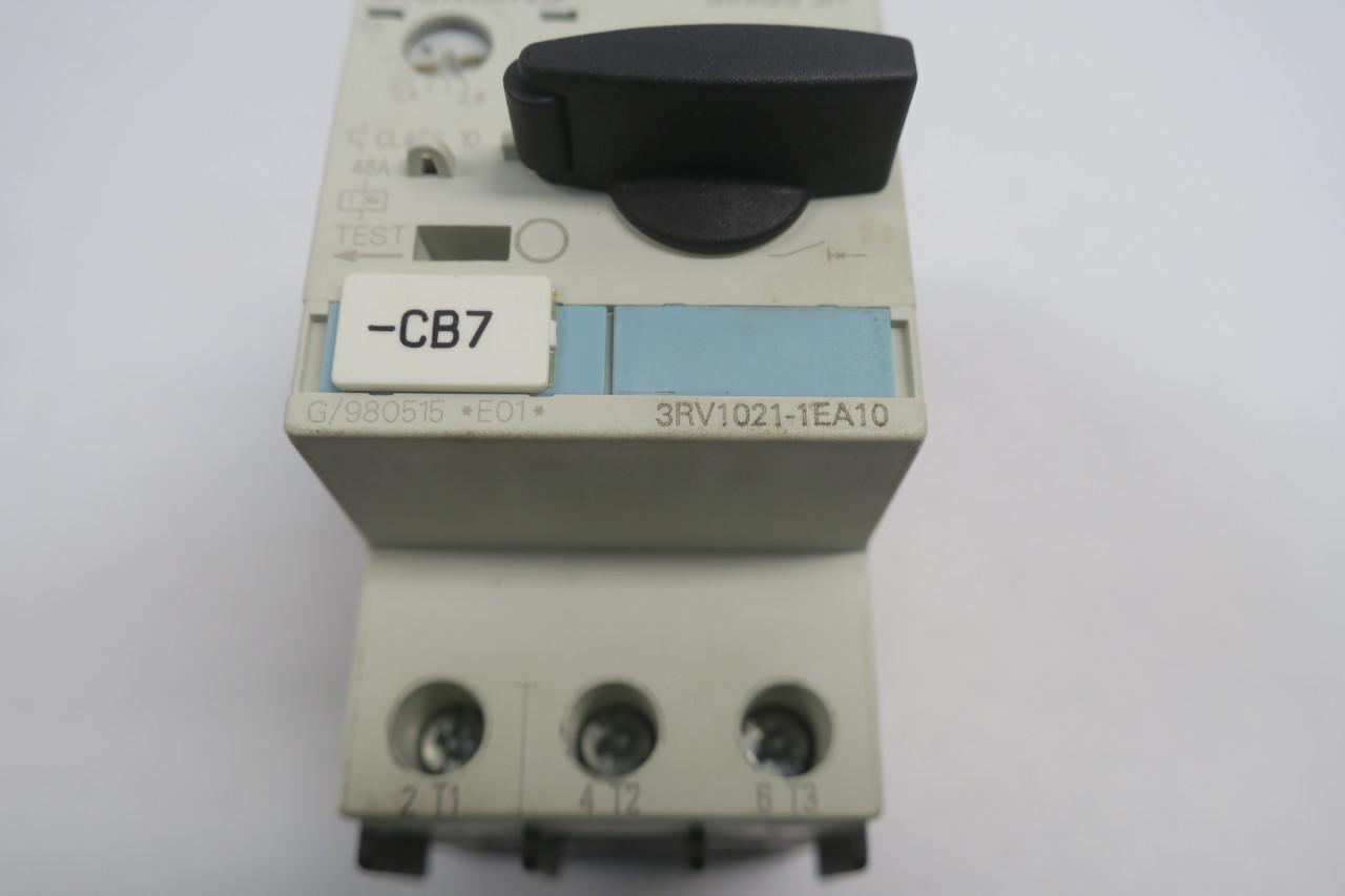 Siemens 3RV1021-1EA10 Sirius 3r 3hp Manual Motor Starter 2.8-4a Amp 