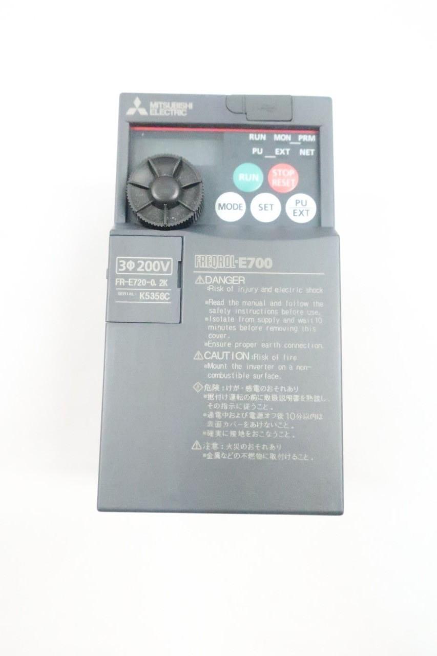 Mitsubishi FR-E720-0.2K Freqrol E700 Ac Drive 200-240v-ac 0.2-400hz  200-240v-ac
