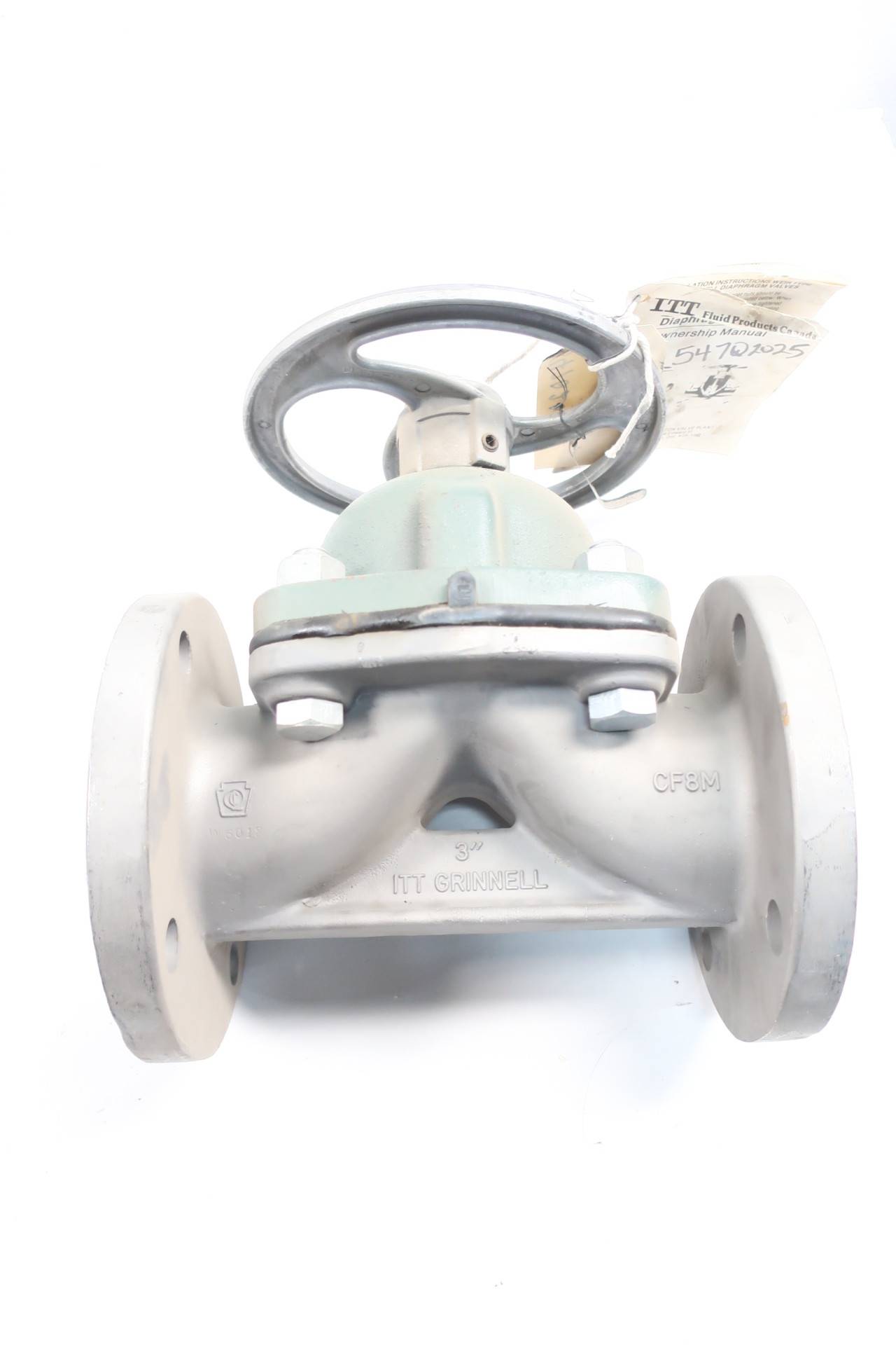 Itt Grinnell 3031881 Manual Stainless Flanged Diaphragm Valve 3in