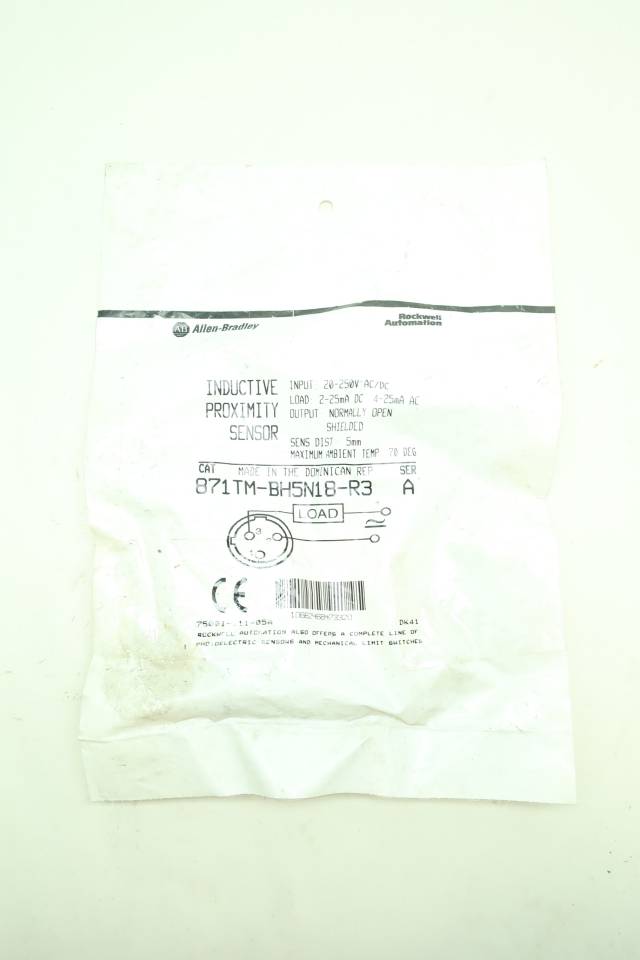 ALLEN BRADLEY 871TM-BH8N18-R3 INDUCTIVE PROXIMITY SENSOR 20-250V-AC/DC SER A
