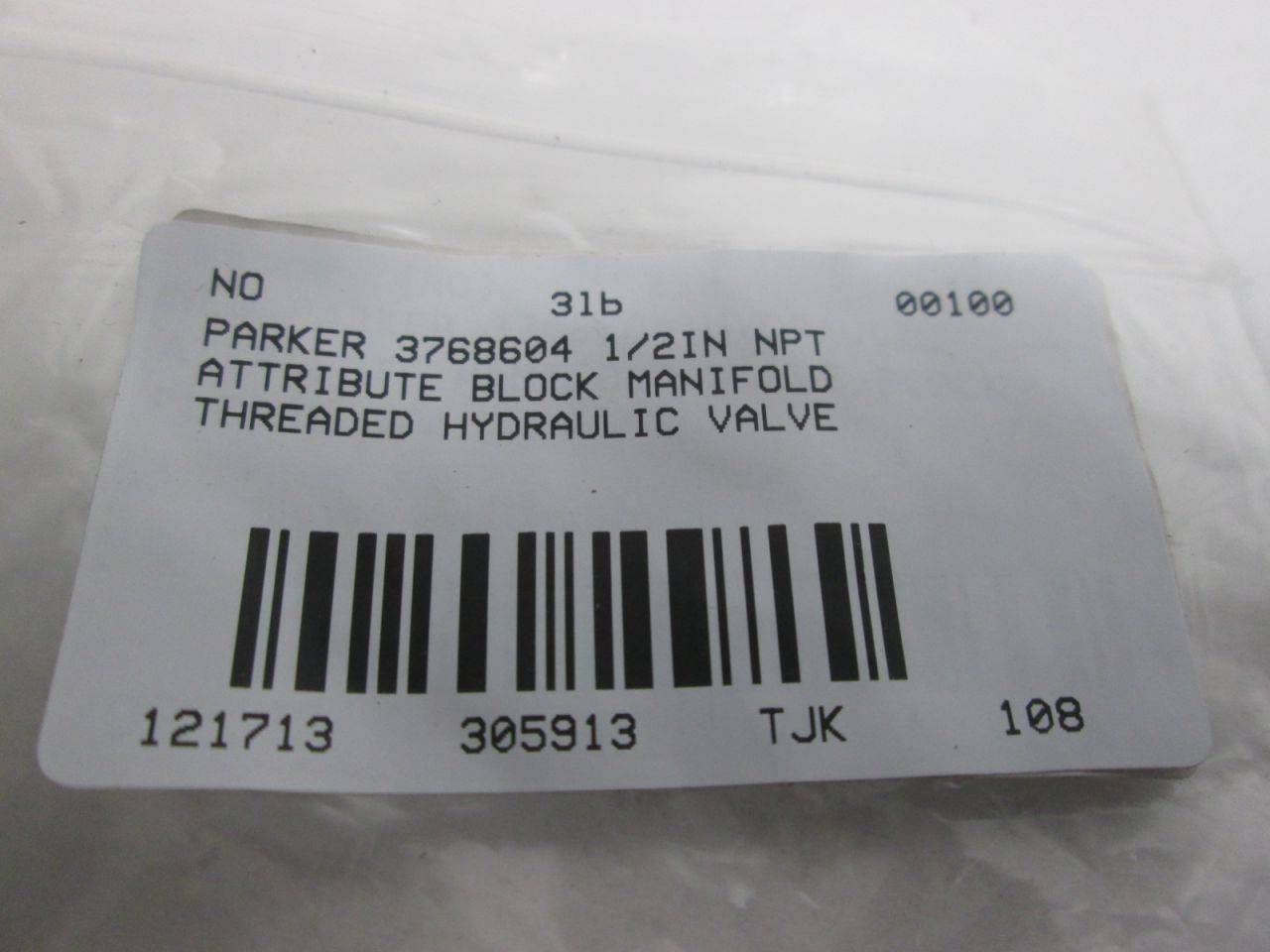 Parker 3768604 1/2in Npt Attribute Block Manifold Hydraulic Valve