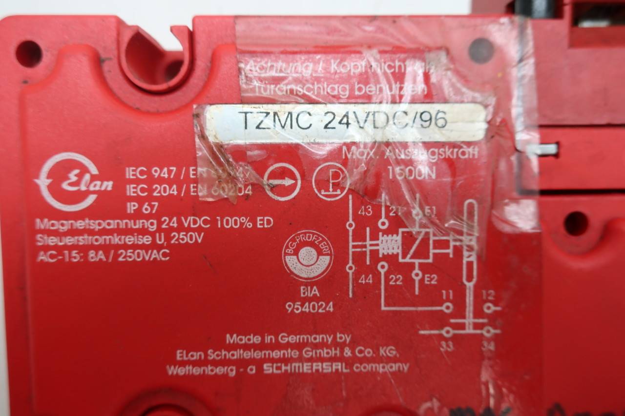 SCHMERSAL ELAN SAFETY INTERLOCK SWITCH  TZMC 24VDC/96