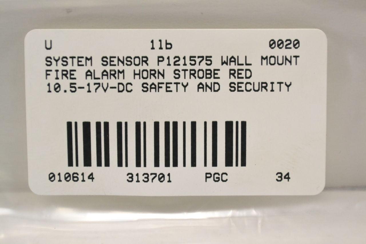 NEW  System Sensor P121575 Red Wall Horn Strobe FREE SHIPPING 