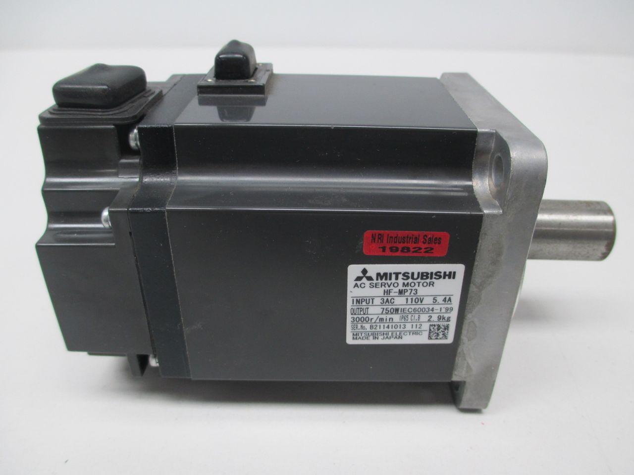 Mitsubishi HF-MP73 Ac Servo Motor 110v-ac 5.40a Amp 750w 3000rpm D314944