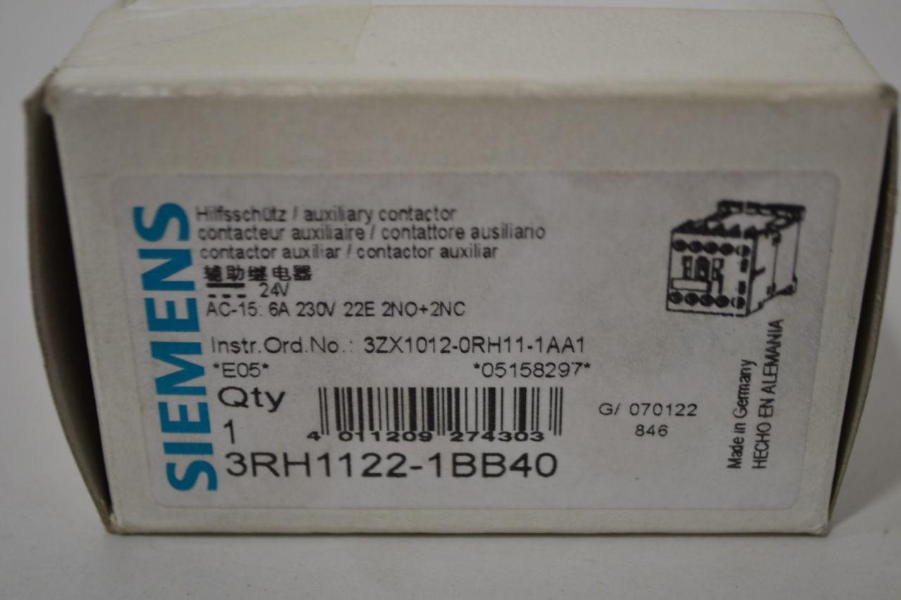 Contacteur Auxiliaire Siemens 3RHJ1122-1BB40 - 24V DC - Origine Allemagne/USA