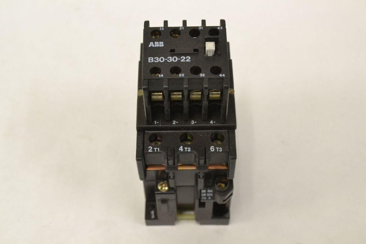 ABB B30-30-22 B30C 3PH 600V-AC AC 120V-AC 30HP 45A AMP CONTACTOR B329933