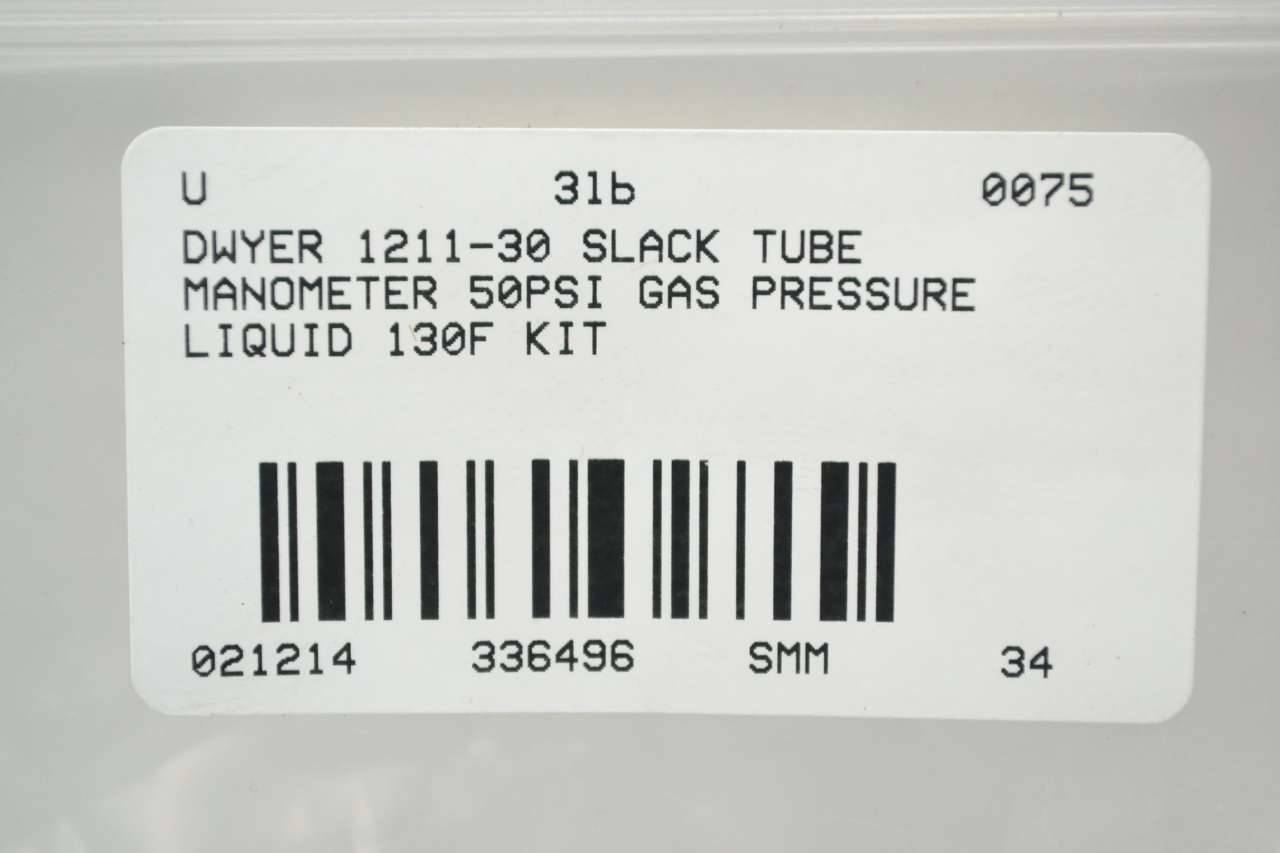 Pressure Range 30-0-30WC Dwyer Slack Tube Series 1211 Handy Roll-Up Manometer 