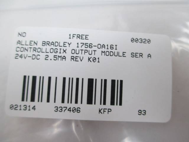 ALLEN BRADLEY 1756-OA16I CONTROLLOGIX OUTPUT MODULE SER A REV K01 D337406