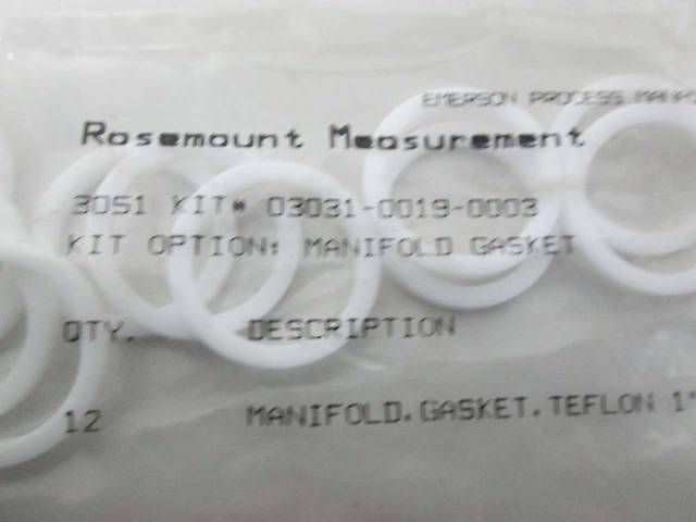 LOT 72 ROSEMOUNT 03031-0019-0003 MEASUREMENT TEFLON MANIFOLD GASKET D341074