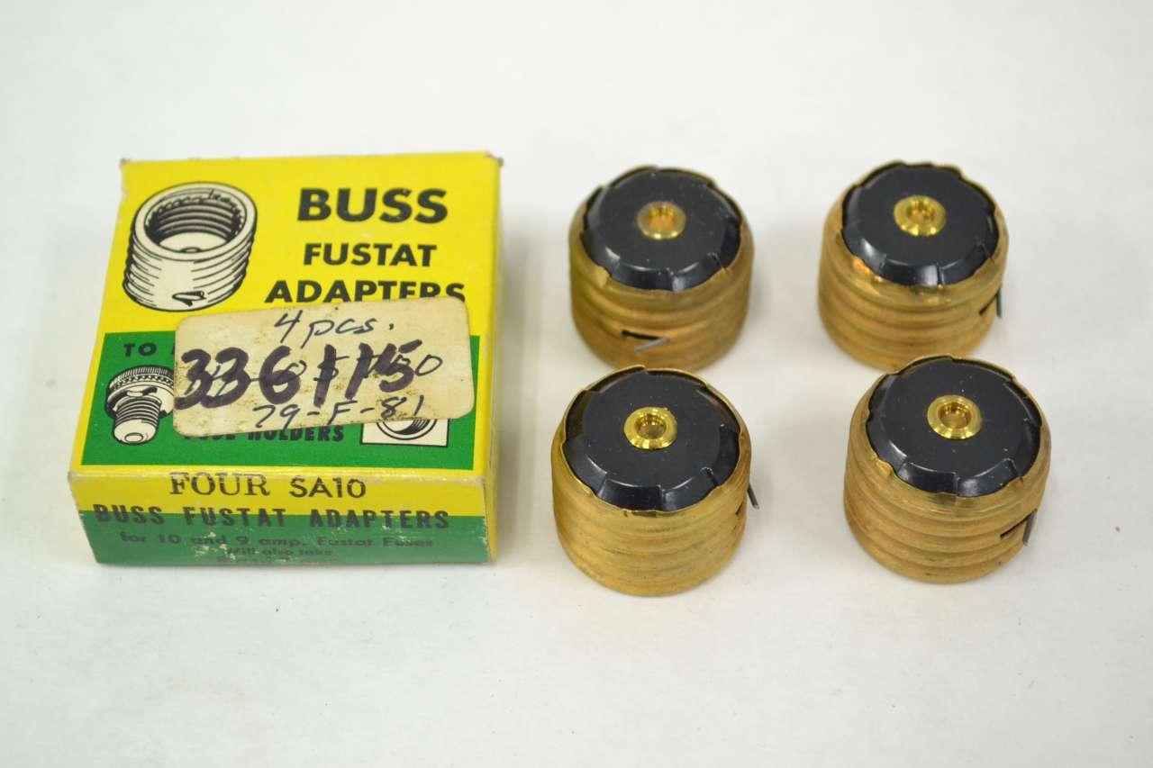 Buss Fustat Adapters SA10 for Edison Base Fuse Holders New Box of 4 