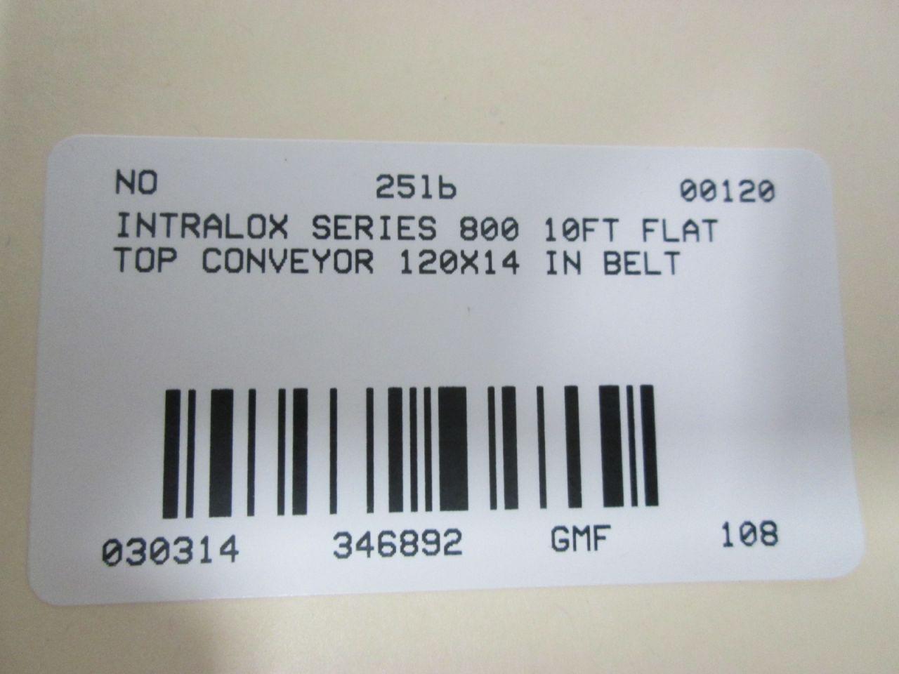 Intralox Series 800 Flat Top Conveyor 10.667 FT X 14 in Belt D 346891 for sale online 