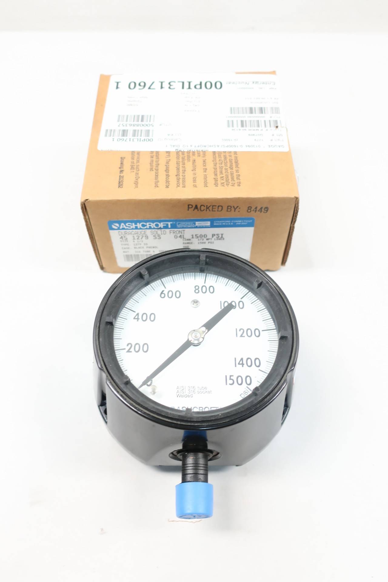 Ashcroft 451017S04B1500# 0-1500PSI NSMP Ashcroft 451017S04B1500# 0-1500PSI NSMP