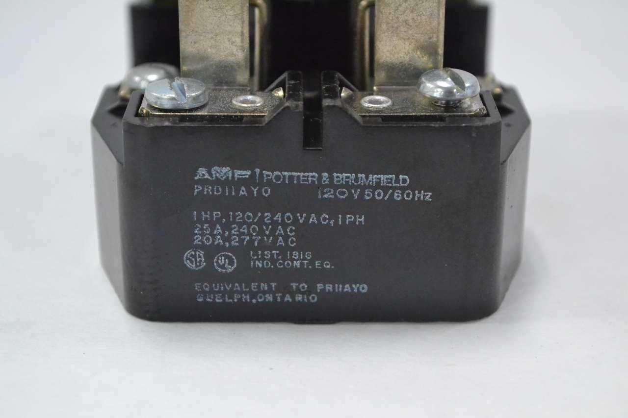 Potter & Brumfield AMF PR5AYO 25A 120VAC 25A Relay~ SHIPS FREE 