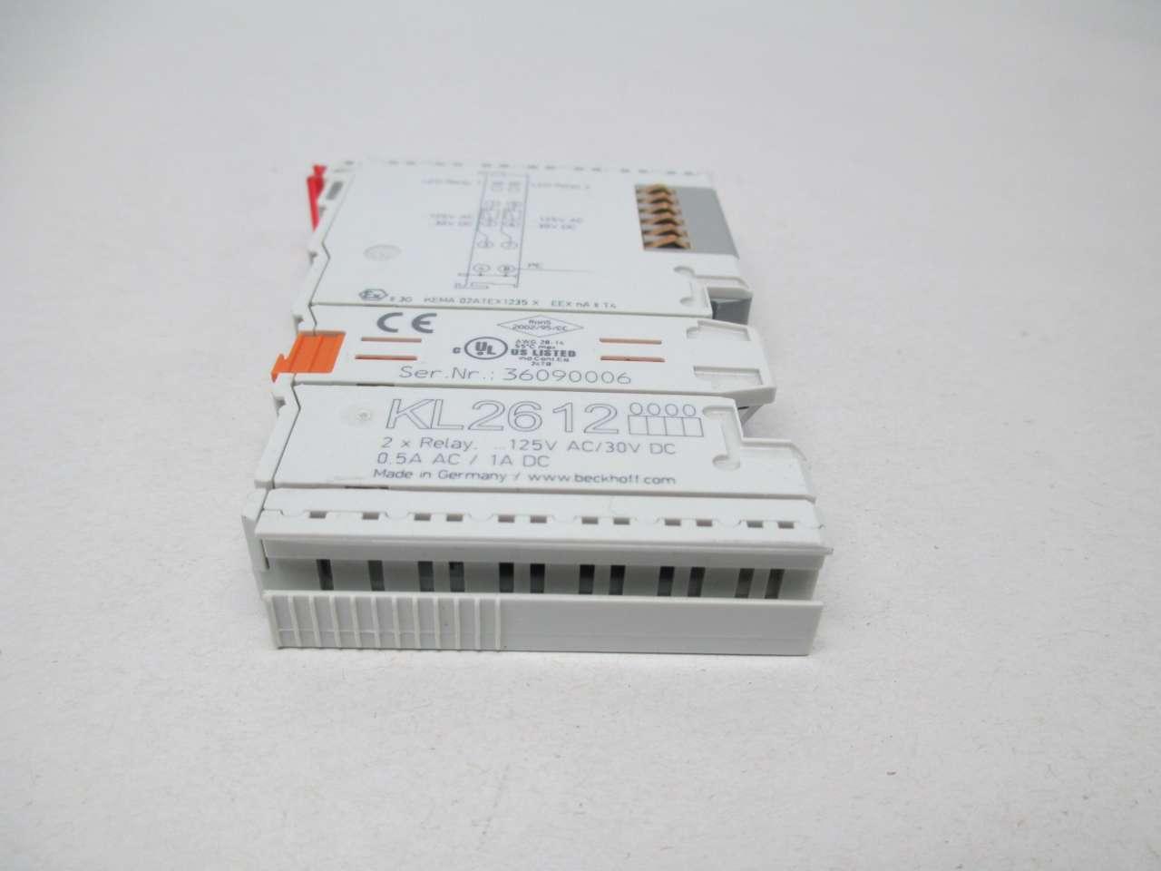 BECKHOFF KL2612 2-CHANNEL RELAY OUTPUT TERMINAL 125VAC 0.5A