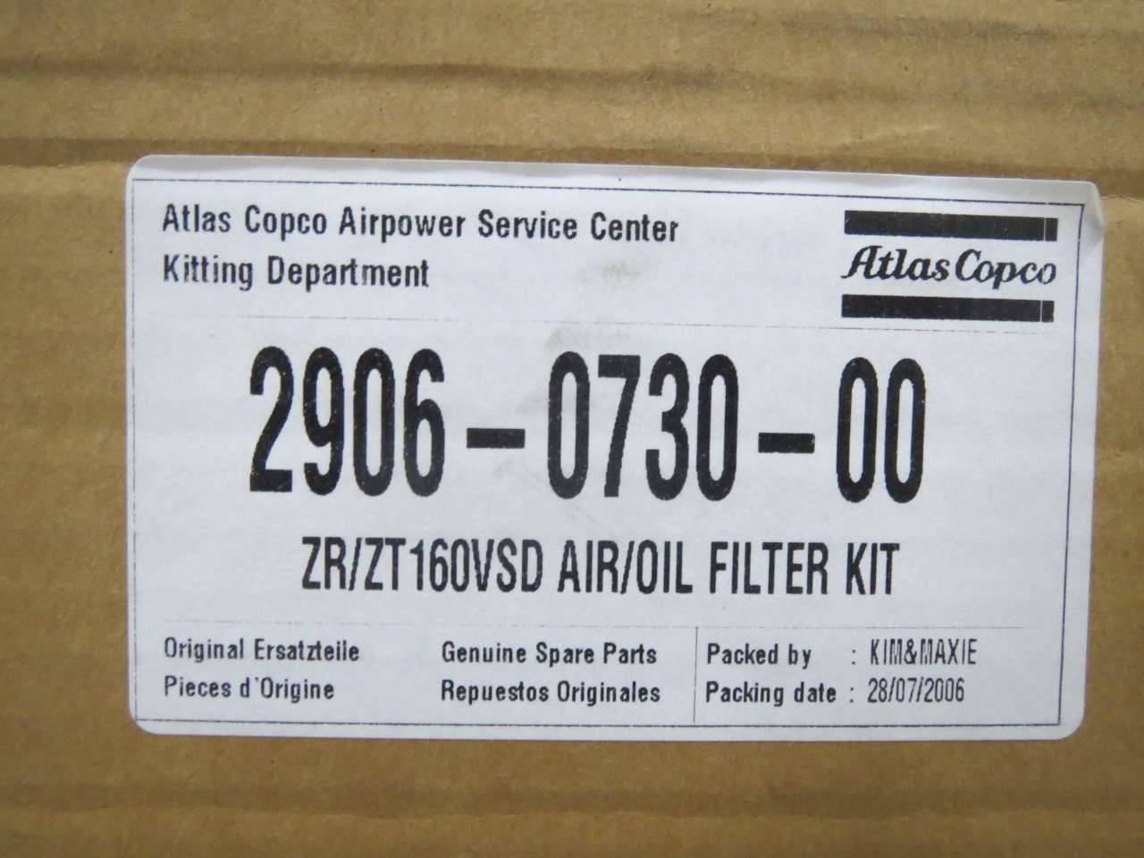 Atlas Copco 2906-0730-00 Zr/zt 160vsd Air/oil Filter Kit D369998