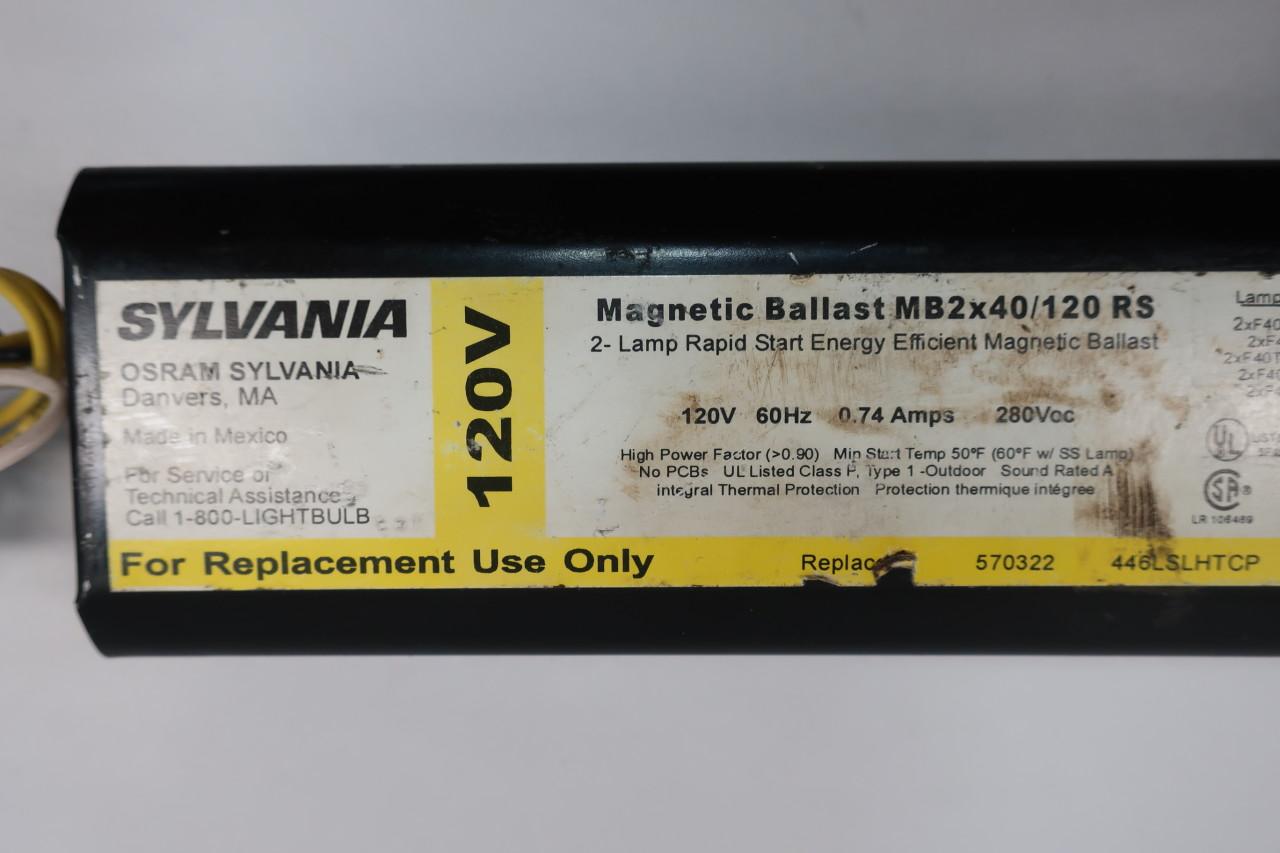 Details about   Sylvania MB2x40/120 RS 120 Volt Magnetic Ballast 