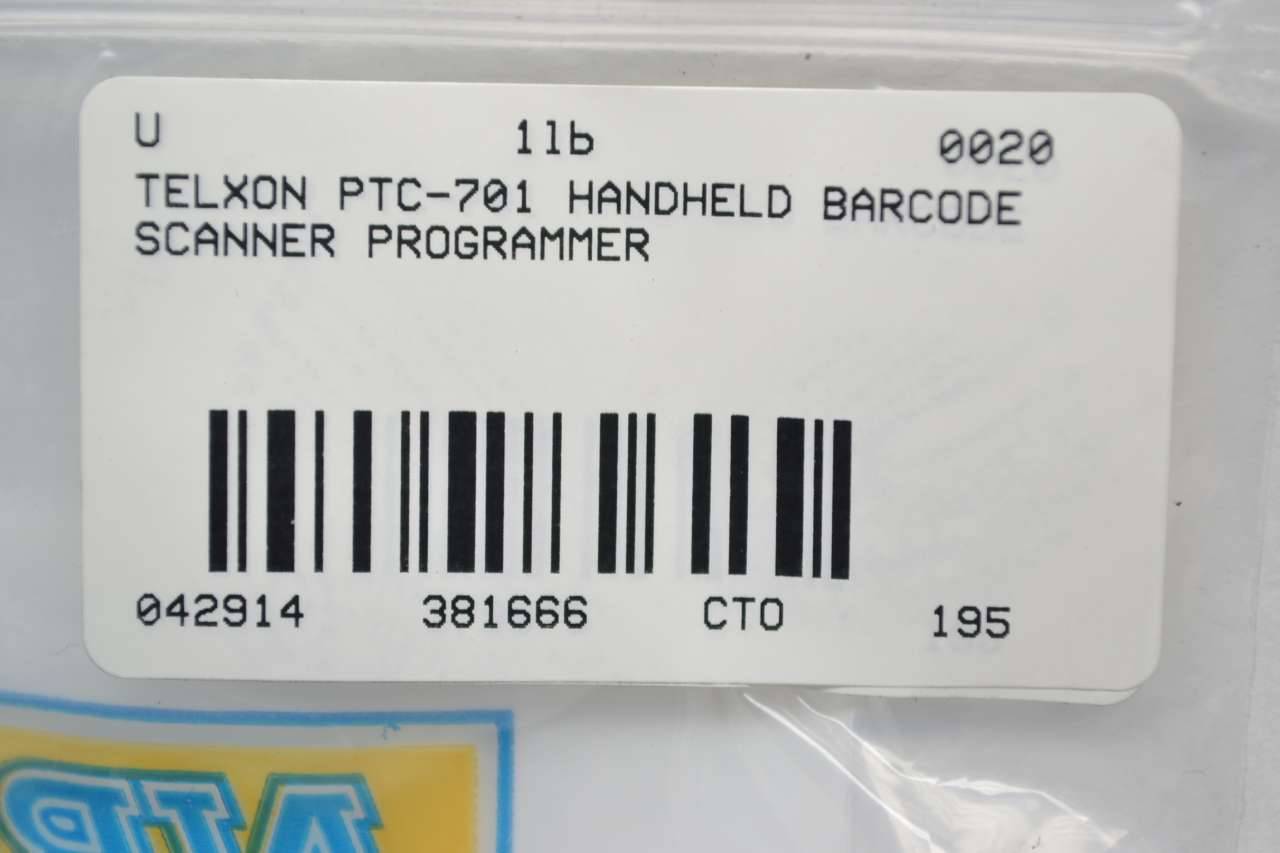 Telxon Ptc-701 Handheld Barcode Scanner Programmer B381666 for sale online