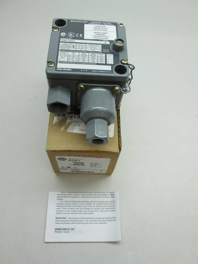 Allen Bradley 836t T253j Pressure Control 12 150psi Ser A Switch D382344 7948