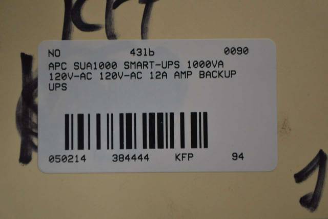 APC SUA1000 SMART-UPS 1000VA 120V-AC 120V-AC 12A AMP BACKUP UPS D384444