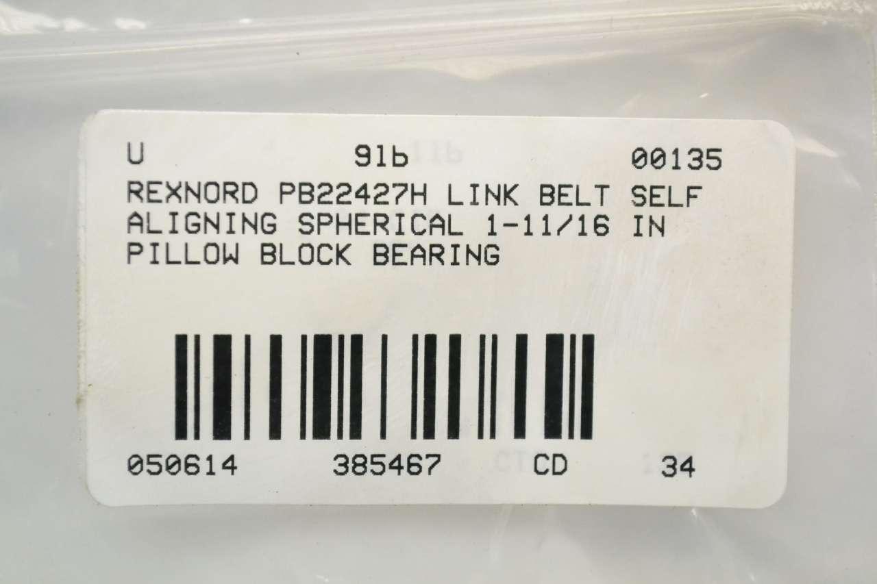 Rexnord PB22427H LINK-BELT 1-11/16" Alésage Pillow Block 2-Bolt 