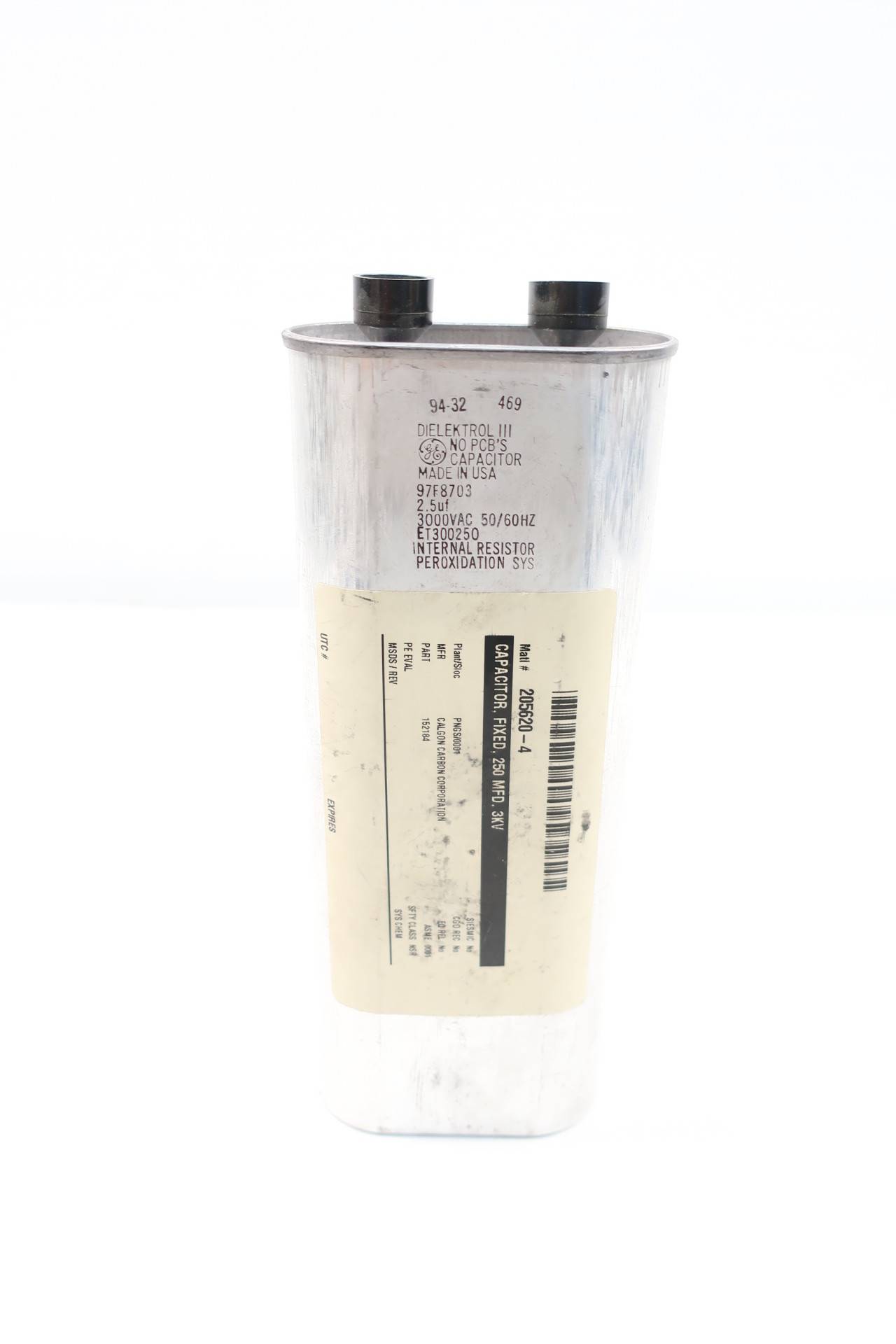 General Electric Ge 97F8703 Dielektrol Iii Capacitor 2.5uf 3000vac