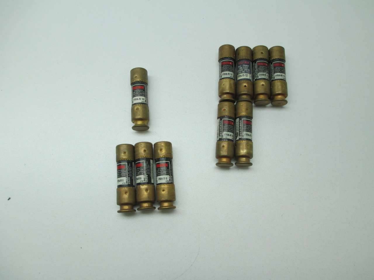 Lot 10 New Bussmann ASSORTED FRN-R6 FRN-R12 FRN-R10 Fusetron Fuse D392626