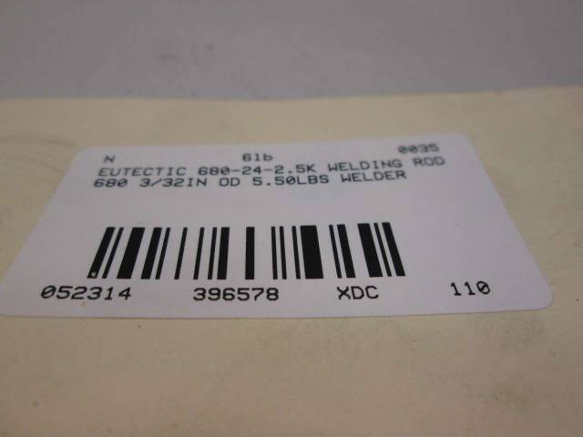 EUTECTIC 680-24-2.5K EUTECTRODE 680 WELDING ROD 5.50LBS ELECTRODES D396578