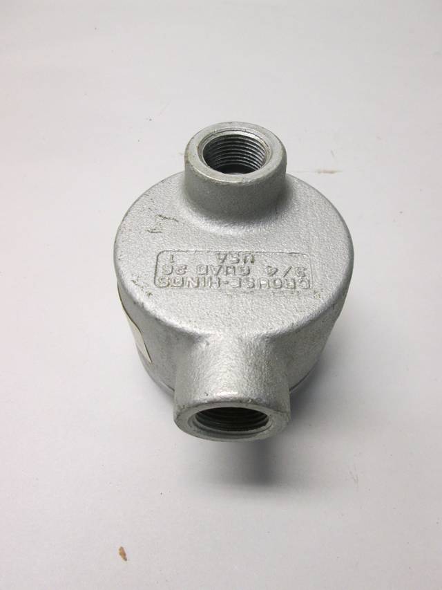 CROUSE HINDS GUAB 26 3/4IN NPT STEEL 90DEG CONDUIT BODY FITTING D397984