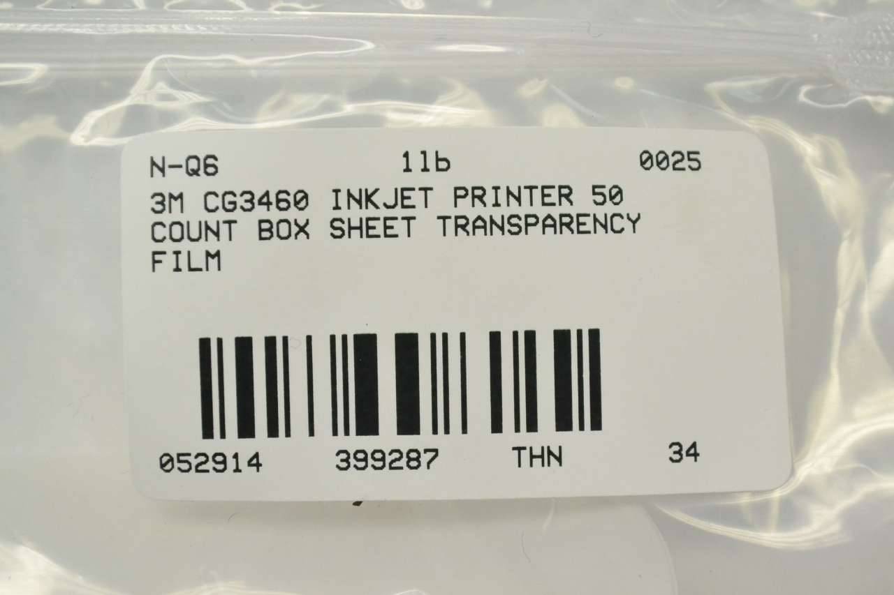  3M CG 3460 Inkjet Transparency Film : Inkjet Printer
