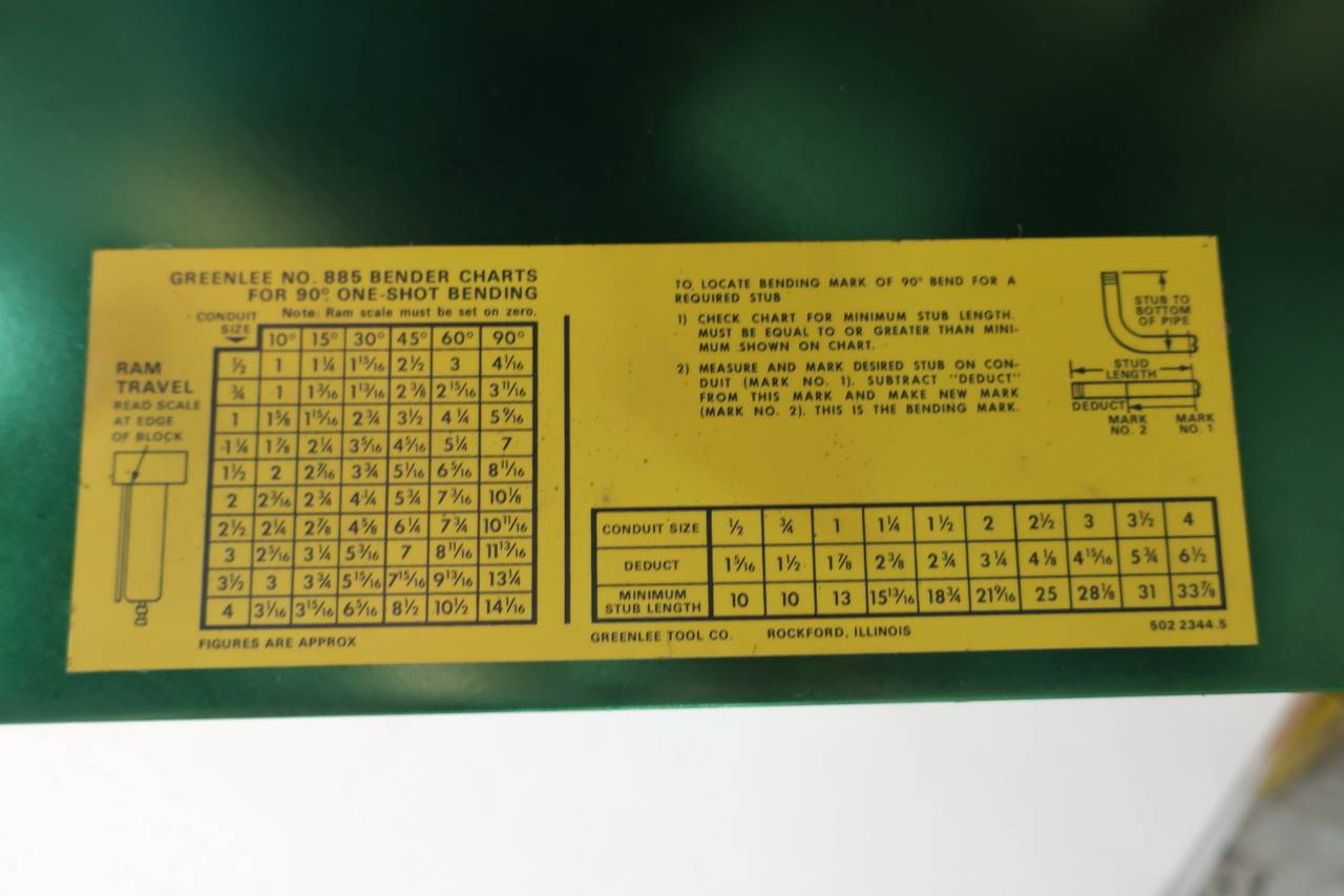 2489AA Greenlee Reservoir Bending Tube 755 2489AA Greenlee Reservoir Bending Tube 755