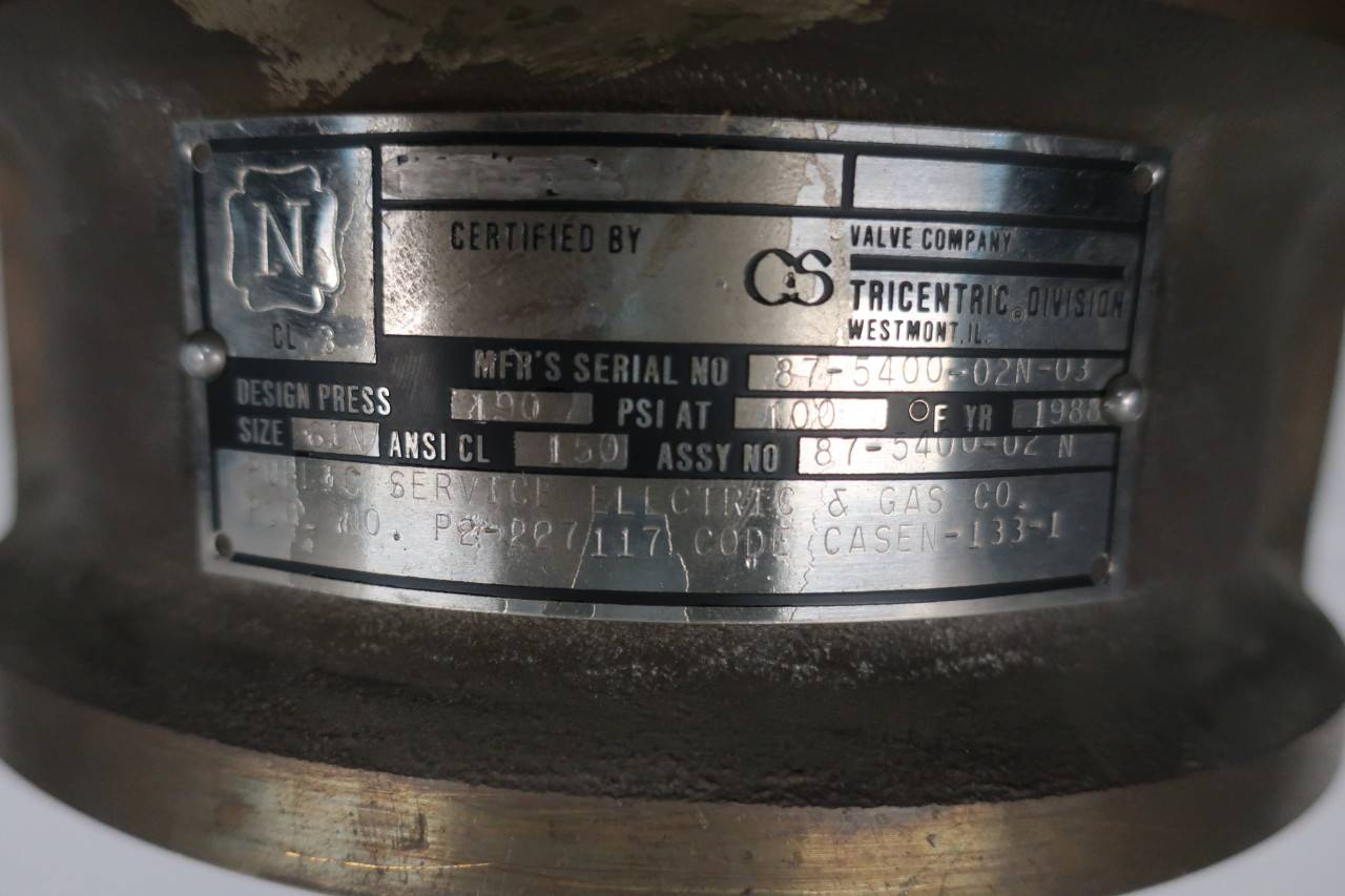 Details about / Tricentric 87-5400-02 Dual Plate Wafer Check Valve 6in 150