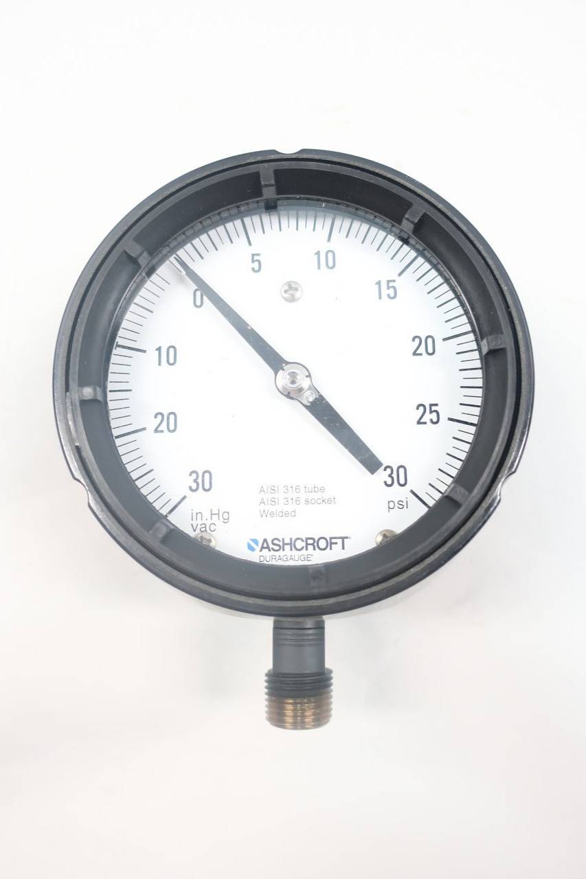 Ashcroft 451279SSH04L30IMV&30 Pressure Gauge 030inhg 030psi 1