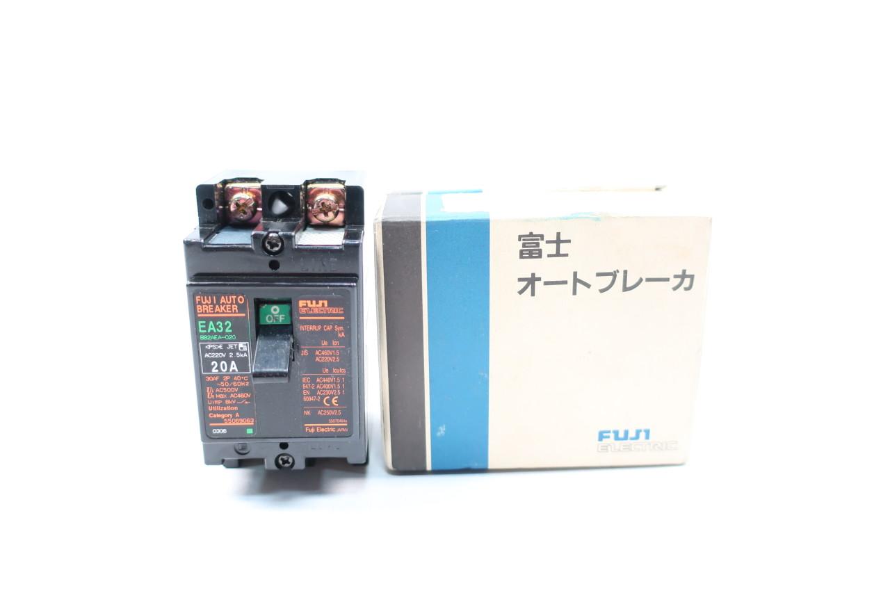 Fuji EA32 BB2AEA-020 Auto-breaker 2p 20a 220v-ac 