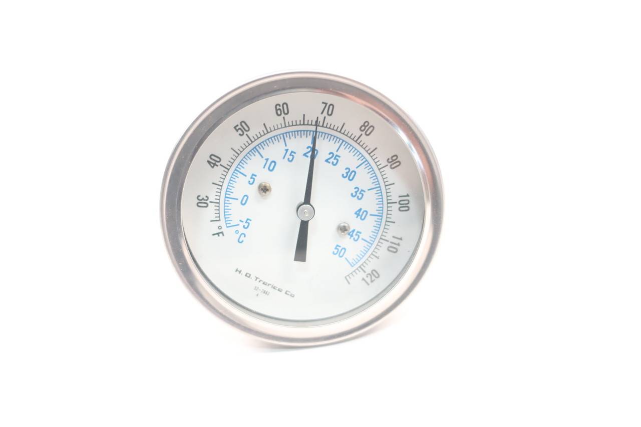 Trerice B8320403 Bimetal Thermometer 3in 4in 25125f 1/2in Npt