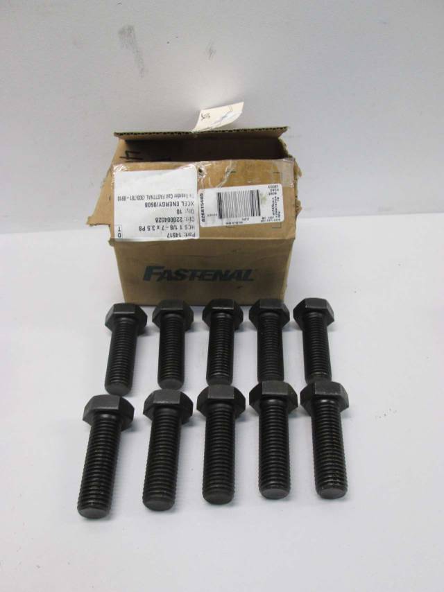 FASTENAL 14517 SET OF 10 11/87X3.5 HEX HEAD BOLT D403624