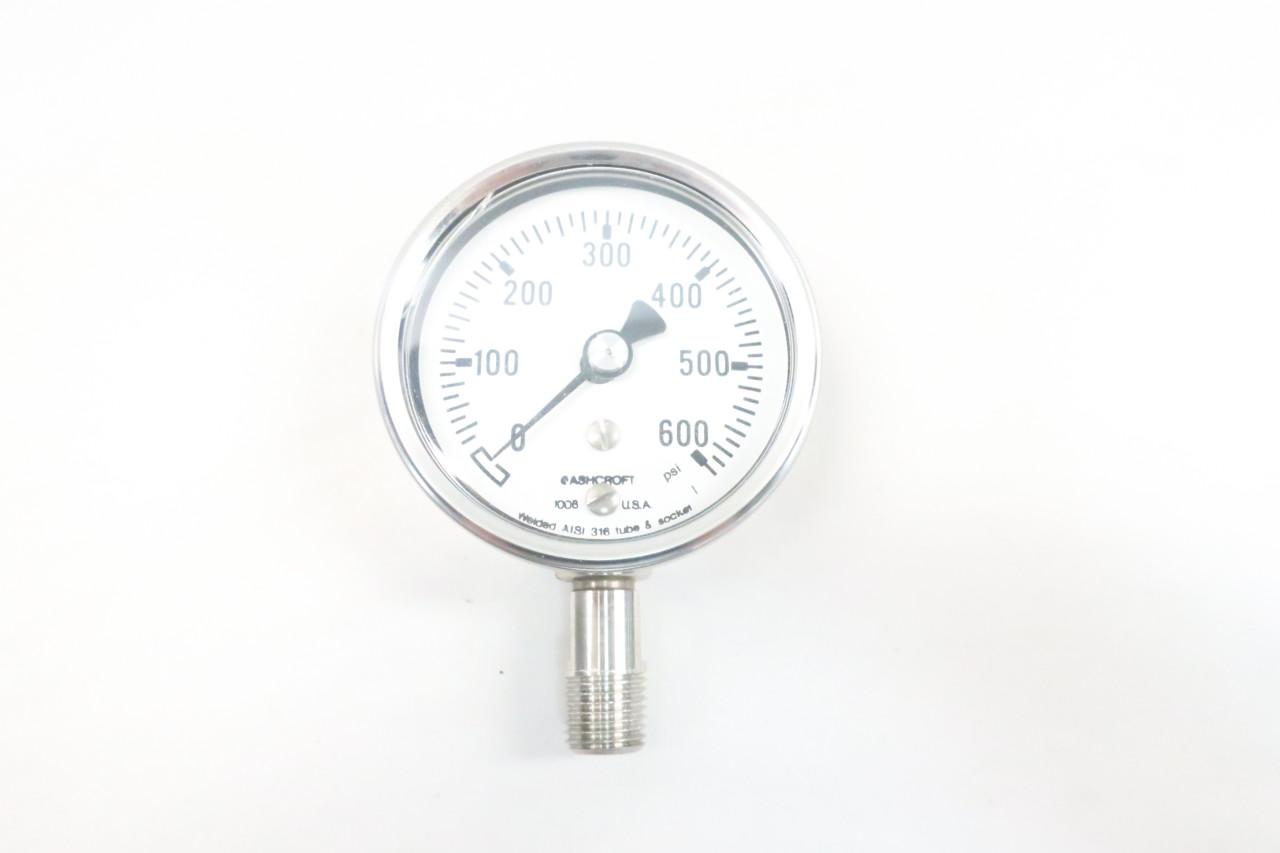 Ashcroft 63-1008S-02L-600 Duralife Pressure Gauge 63mm 0-600psi 1/4in Npt