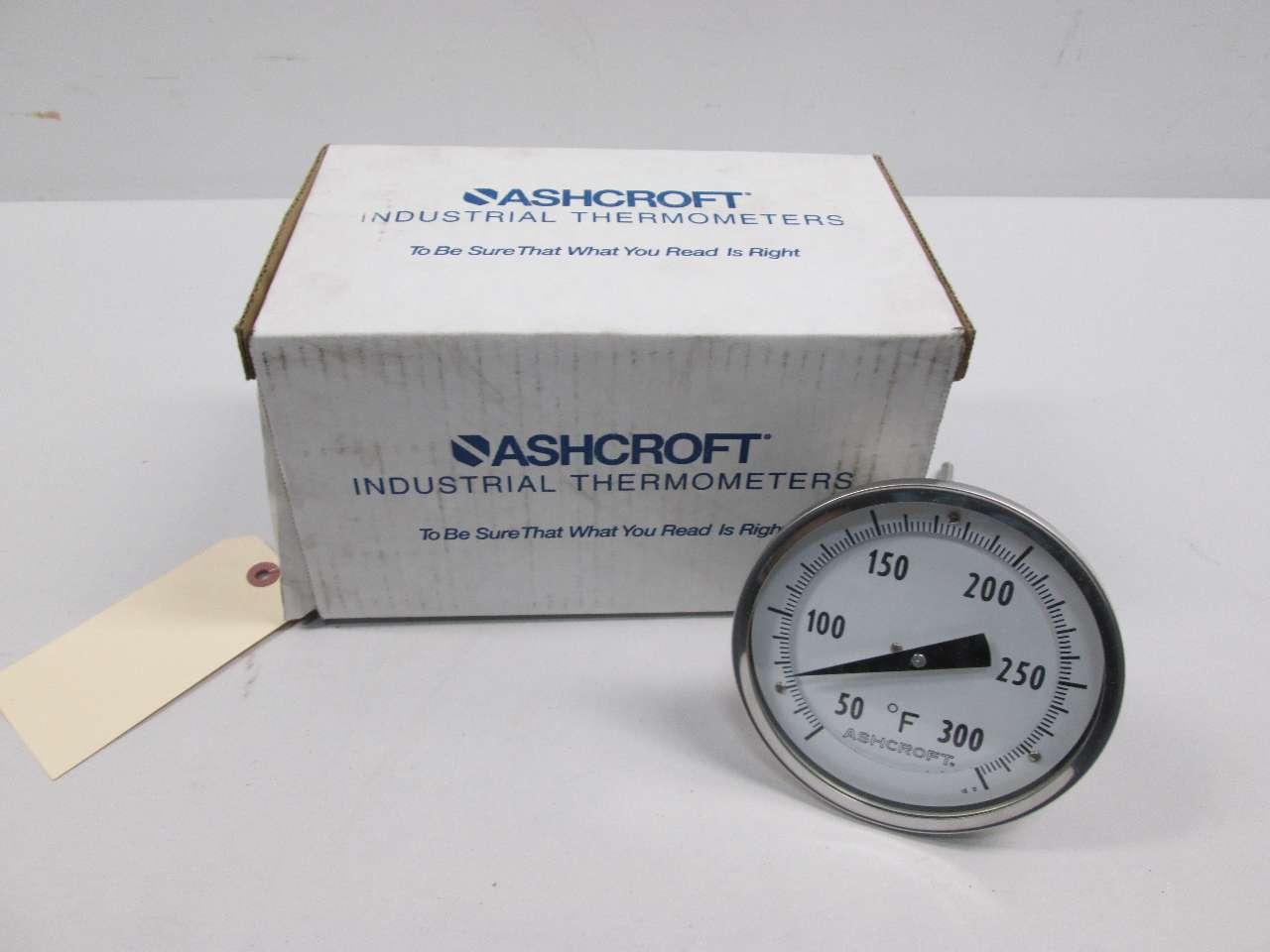 Details about   ASHCROFT 30EI60R040-50/300F BIMETAL THERMOMETER 4" STEM NEW IN BOX * 