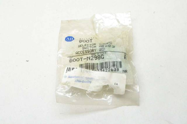 ALLEN BRADLEY 800T-N298G GREEN ILLUMINATED KNOB CAP SELECTOR SWITCH D409553