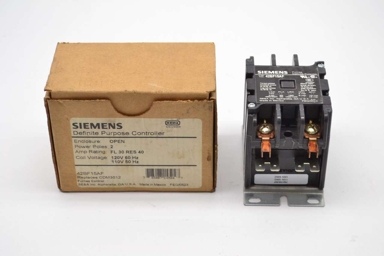 Siemens 42BF15AF 2 Pole 40 Amp Definite Purpose Contactor 120v for sale online