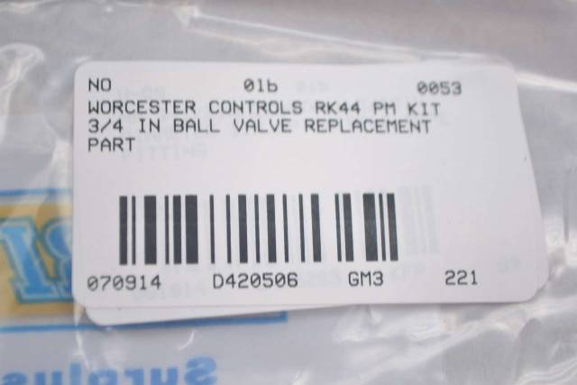 WORCESTER CONTROLS RK44 PM 3/4 IN BALL VALVE REPAIR KIT D420506