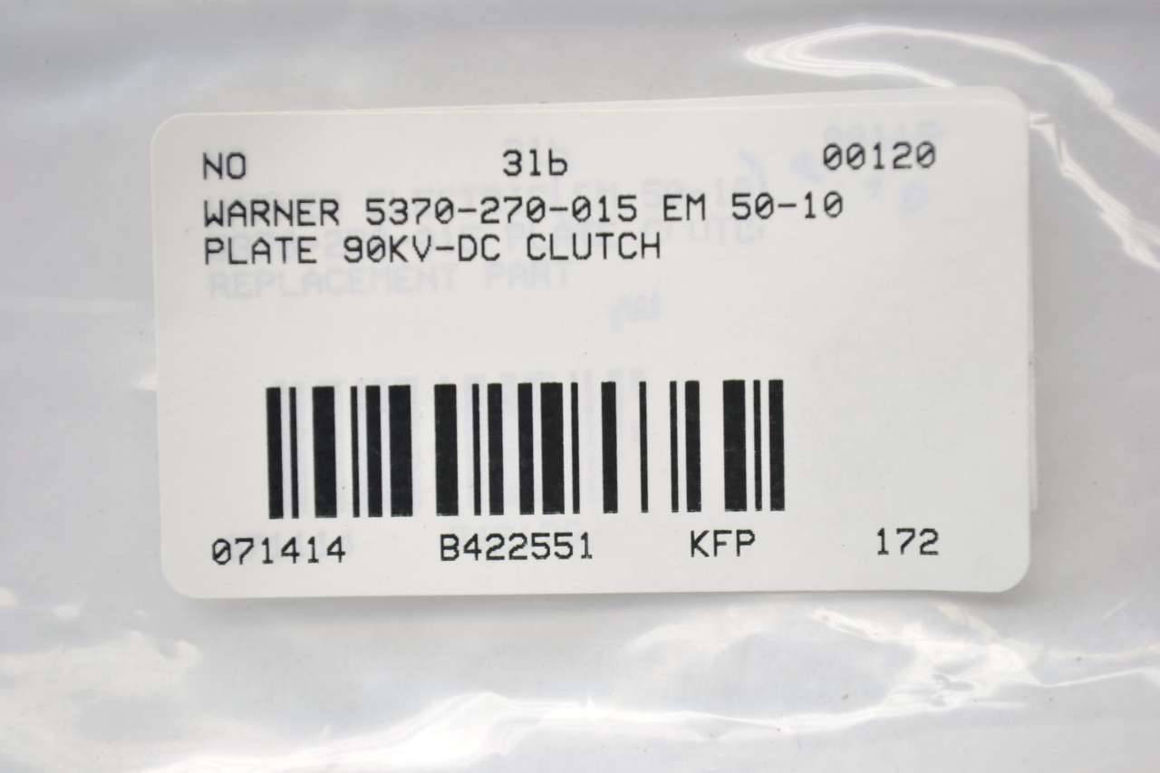 Warner Electric EM 50-10 5370-270-015 Clutch Plate Replacement