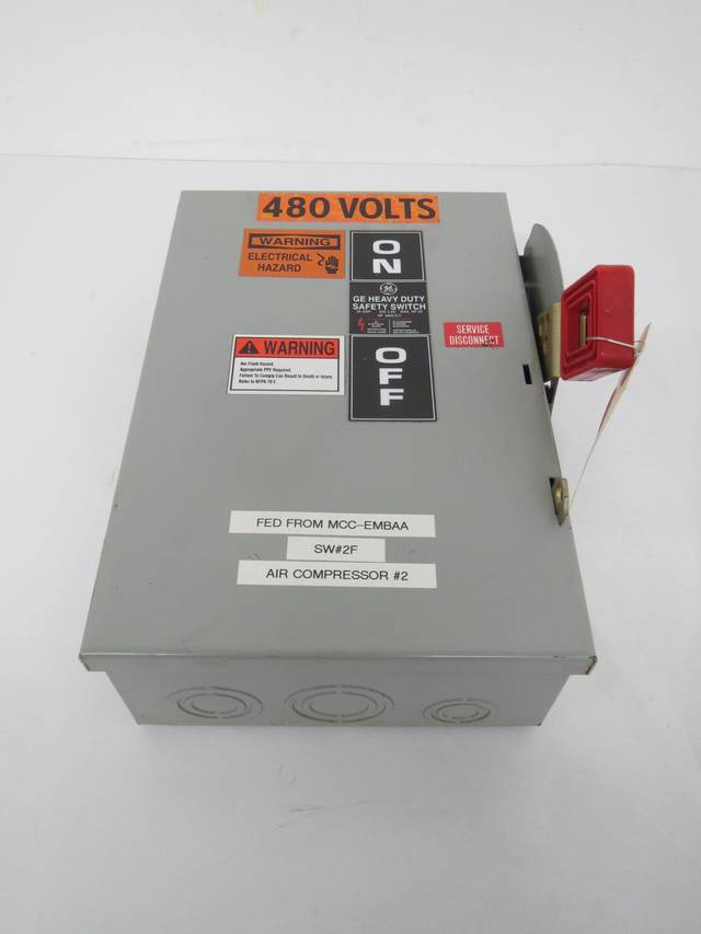 GENERAL ELECTRIC GE TH3361 30A AMP 600V-AC 3P FUSIBLE DISCONNECT SWITCH ...