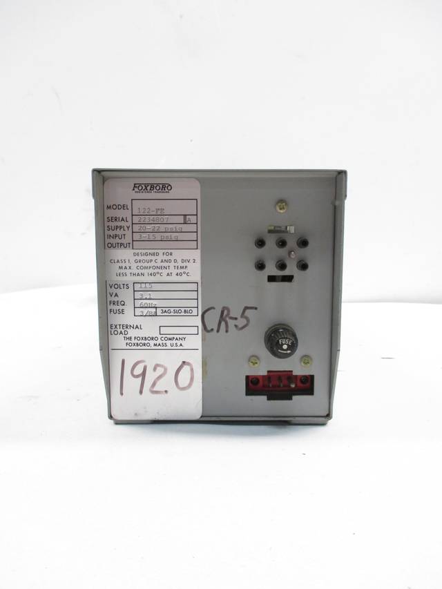 FOXBORO 122FE CHART RECORDER 315PSI 115V AC CONTROLLER D425450