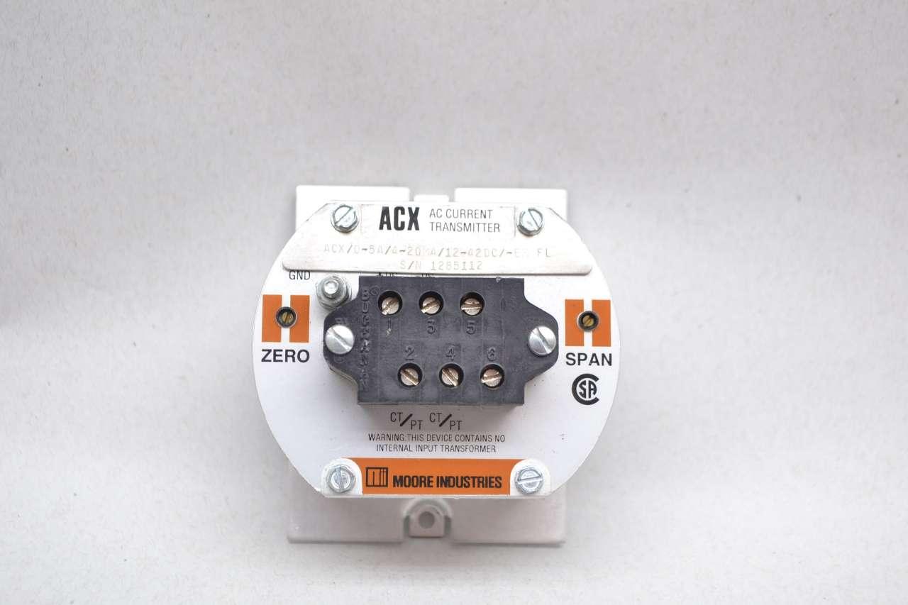 Used Details about   Moore Industries ACX/0-5A/4-20MA/12-42DC/-RF-FA-EM  Current Transmitter 