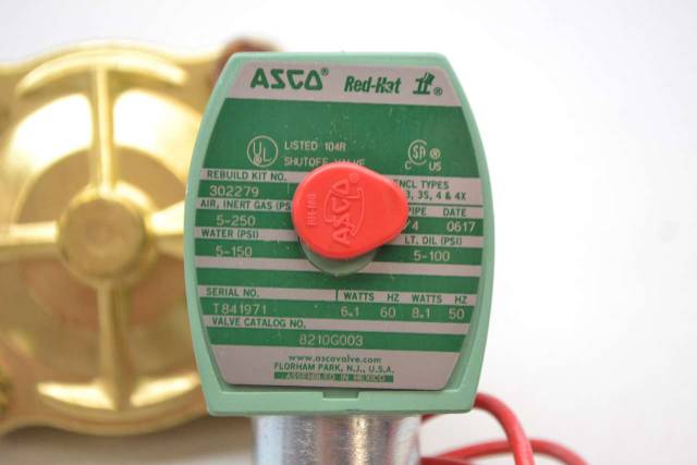 ASCO 8210G003 RED-HAT 250PSI 2 WAY 120V-AC 3/4 IN NPT SOLENOID VALVE
