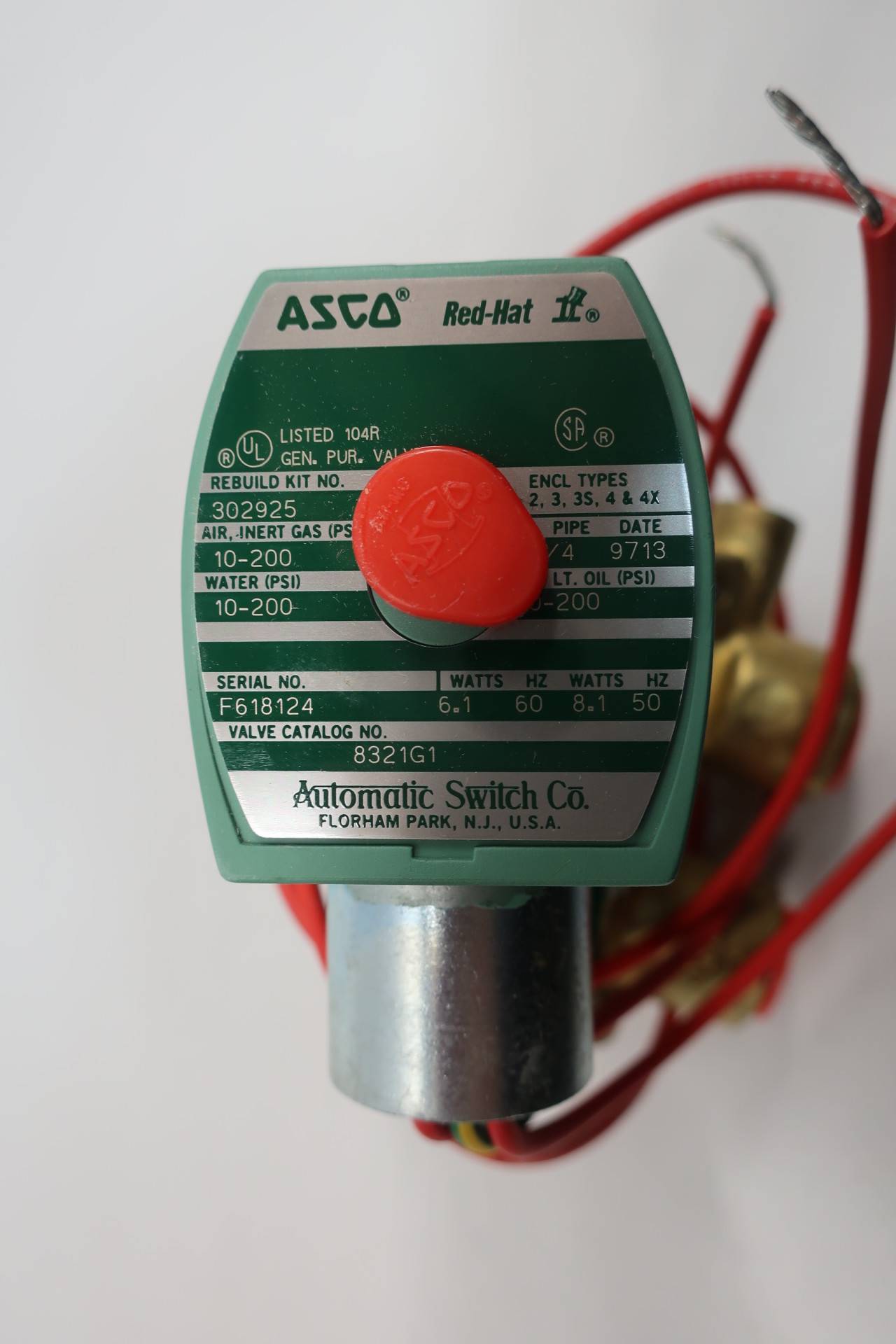 Details about / Asco red-hat 8321g3m0 solenoid valve