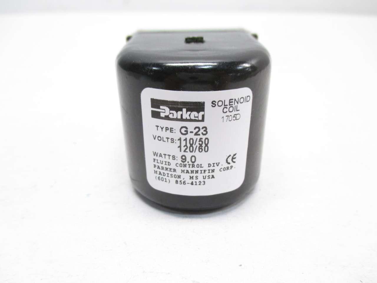 One PARKER 1/4" Solenoid Valve G23 COIL 120V 9W Soleinoid Coil 3301A 